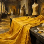 Canary Salon Bolt Of Canary Silk Cascading Yellow Bedroom Wall Art