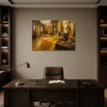 Premium Wall Art Yatay Html Edition – NM3-YLW-CA-H-003 displayed in a contemporary gallery-inspired room