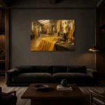 Premium Wall Art Yatay Html Edition – NM3-YLW-CA-H-003 shown in a warm modern interior