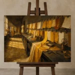 Premium Wall Art Yatay Html Edition – NM3-YLW-CA-H-004 displayed on a studio easel