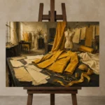 Premium Wall Art Yatay Html Edition – NM3-YLW-CA-H-005 displayed on a studio easel