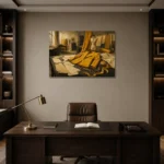 Premium Wall Art Yatay Html Edition – NM3-YLW-CA-H-005 displayed in a contemporary gallery-inspired room