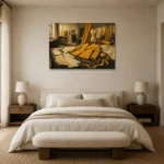 Premium Wall Art Yatay Html Edition – NM3-YLW-CA-H-005 showcased in an elegant minimalist interior