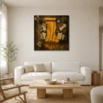 Premium Wall Art Kare Html Edition – NM3-YLW-CA-S-002 styled in a refined neutral interior