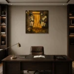 Premium Wall Art Kare Html Edition – NM3-YLW-CA-S-002 displayed in a contemporary gallery-inspired room
