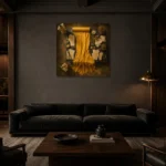 Premium Wall Art Kare Html Edition – NM3-YLW-CA-S-002 shown in a warm modern interior