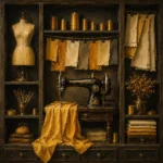 Canary Ritual Vintage Sewing Machine Yellow Home Office Wall Art