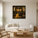 Premium Wall Art Kare Html Edition – NM3-YLW-CA-S-003 styled in a refined neutral interior