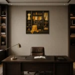 Premium Wall Art Kare Html Edition – NM3-YLW-CA-S-003 displayed in a contemporary gallery-inspired room