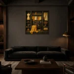 Premium Wall Art Kare Html Edition – NM3-YLW-CA-S-003 shown in a warm modern interior