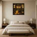 Premium Wall Art Kare Html Edition – NM3-YLW-CA-S-003 showcased in an elegant minimalist interior