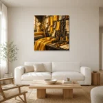 Premium Wall Art Kare Html Edition – NM3-YLW-CA-S-004 styled in a refined neutral interior