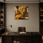 Premium Wall Art Kare Html Edition – NM3-YLW-CA-S-004 displayed in a contemporary gallery-inspired room