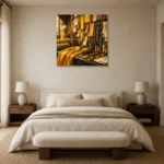 Premium Wall Art Kare Html Edition – NM3-YLW-CA-S-004 showcased in an elegant minimalist interior