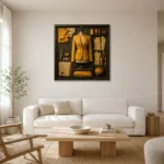 Premium Wall Art Kare Html Edition – NM3-YLW-CA-S-005 styled in a refined neutral interior