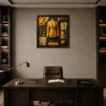 Premium Wall Art Kare Html Edition – NM3-YLW-CA-S-005 displayed in a contemporary gallery-inspired room