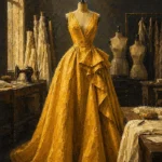 Canary Sentinel Yellow Couture Gown Yellow Dressing Room Wall Art