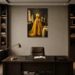 Premium Wall Art Dikey Html Edition – NM3-YLW-CA-V-001 displayed in a contemporary gallery-inspired room