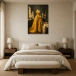 Premium Wall Art Dikey Html Edition – NM3-YLW-CA-V-001 showcased in an elegant minimalist interior