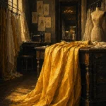 Canary Threshold Bolt Of Canary Silk Cascading Yellow Bedroom Wall Art