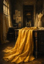 Canary Threshold Bolt Of Canary Silk Cascading Yellow Bedroom Wall Art