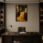 Premium Wall Art Dikey Html Edition – NM3-YLW-CA-V-002 displayed in a contemporary gallery-inspired room
