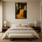 Premium Wall Art Dikey Html Edition – NM3-YLW-CA-V-002 showcased in an elegant minimalist interior