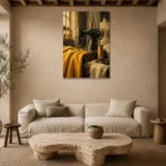 Premium Wall Art Dikey Html Edition – NM3-YLW-CA-V-003 presented in a sophisticated home setting