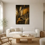Premium Wall Art Dikey Html Edition – NM3-YLW-CA-V-004 styled in a refined neutral interior