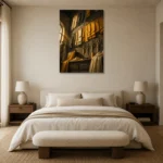 Premium Wall Art Dikey Html Edition – NM3-YLW-CA-V-004 showcased in an elegant minimalist interior