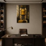Premium Wall Art Dikey Html Edition – NM3-YLW-CA-V-005 displayed in a contemporary gallery-inspired room