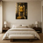 Premium Wall Art Dikey Html Edition – NM3-YLW-CA-V-005 showcased in an elegant minimalist interior