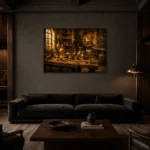 Premium Wall Art Yatay Html Edition – NM3-YLW-GW-H-003 shown in a warm modern interior