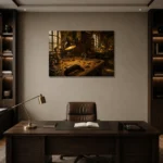 Premium Wall Art Yatay Html Edition – NM3-YLW-GW-H-004 displayed in a contemporary gallery-inspired room