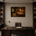 Premium Wall Art Yatay Html Edition – NM3-YLW-GW-H-005 displayed in a contemporary gallery-inspired room