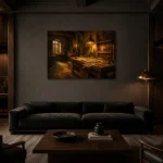 Premium Wall Art Yatay Html Edition – NM3-YLW-GW-H-005 shown in a warm modern interior