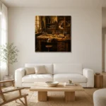 Premium Wall Art Kare Html Edition – NM3-YLW-GW-S-001 styled in a refined neutral interior