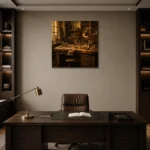 Premium Wall Art Kare Html Edition – NM3-YLW-GW-S-001 displayed in a contemporary gallery-inspired room