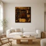 Premium Wall Art Kare Html Edition – NM3-YLW-GW-S-002 styled in a refined neutral interior