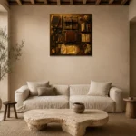 Premium Wall Art Kare Html Edition – NM3-YLW-GW-S-002 presented in a sophisticated home setting