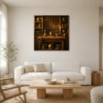 Premium Wall Art Kare Html Edition – NM3-YLW-GW-S-003 styled in a refined neutral interior