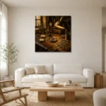 Premium Wall Art Kare Html Edition – NM3-YLW-GW-S-004 styled in a refined neutral interior