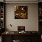 Premium Wall Art Kare Html Edition – NM3-YLW-GW-S-004 displayed in a contemporary gallery-inspired room