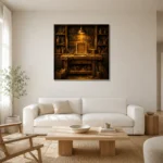 Premium Wall Art Kare Html Edition – NM3-YLW-GW-S-005 styled in a refined neutral interior