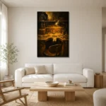 Premium Wall Art Dikey Html Edition – NM3-YLW-GW-V-001 styled in a refined neutral interior