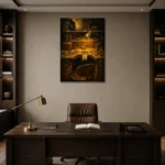 Premium Wall Art Dikey Html Edition – NM3-YLW-GW-V-001 displayed in a contemporary gallery-inspired room