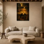 Premium Wall Art Dikey Html Edition – NM3-YLW-GW-V-001 presented in a sophisticated home setting