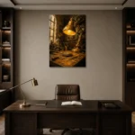 Premium Wall Art Dikey Html Edition – NM3-YLW-GW-V-004 displayed in a contemporary gallery-inspired room