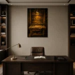 Premium Wall Art Dikey Html Edition – NM3-YLW-GW-V-005 displayed in a contemporary gallery-inspired room