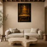Premium Wall Art Dikey Html Edition – NM3-YLW-GW-V-005 presented in a sophisticated home setting